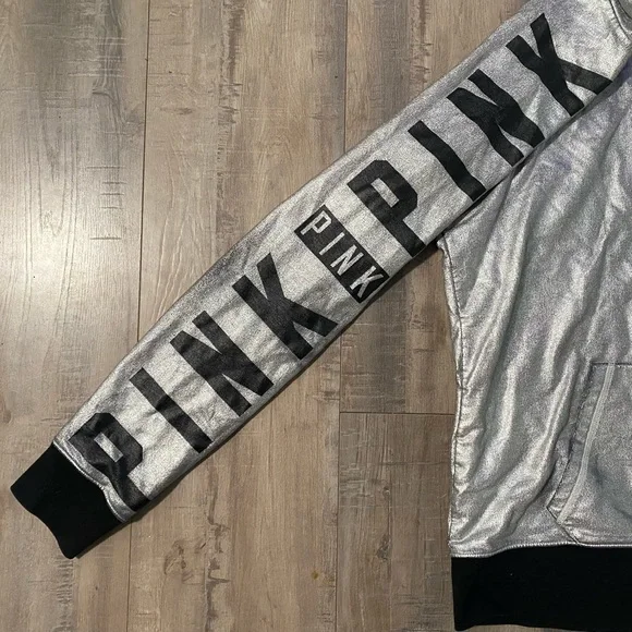 VICTORIA’S SECRET PINK Beautiful metallic hooded jacket. 💕 - Picture 7 of 7